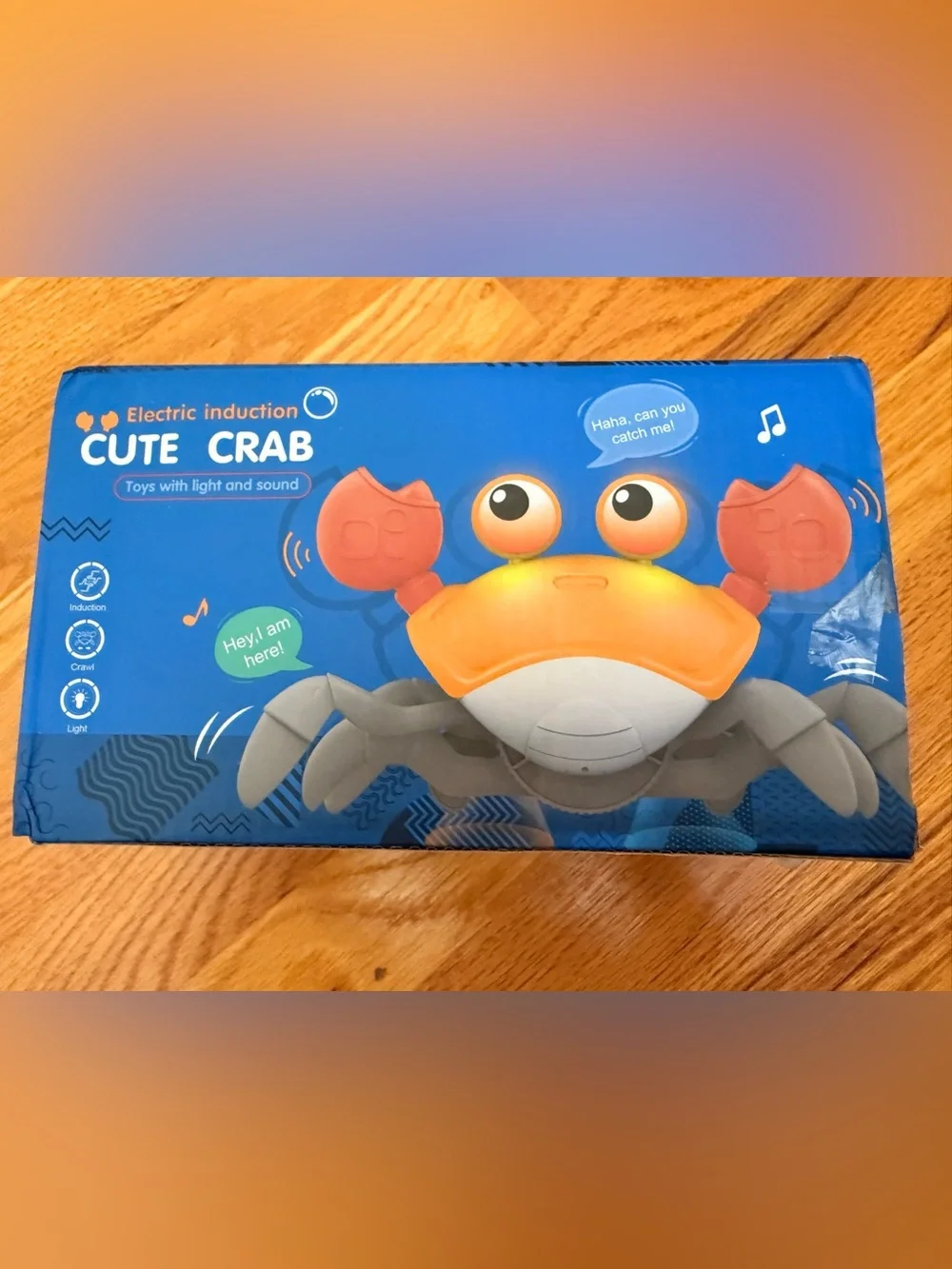 Electric Induction Crab Crawling Toy With Lights & Sounds USB Rechargeable